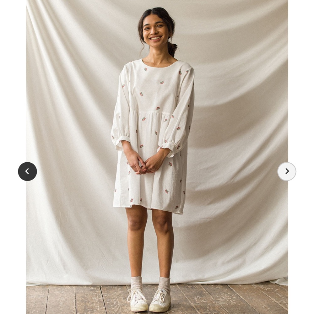 Olive clothing embroidered babydoll dress